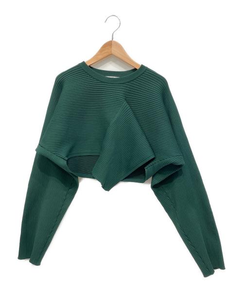 UN3D.（アンスリード）UN3D. (アンスリード) HEM DRAPE SHORT KT TOP オリーブ サイズ:36の古着・服飾アイテム