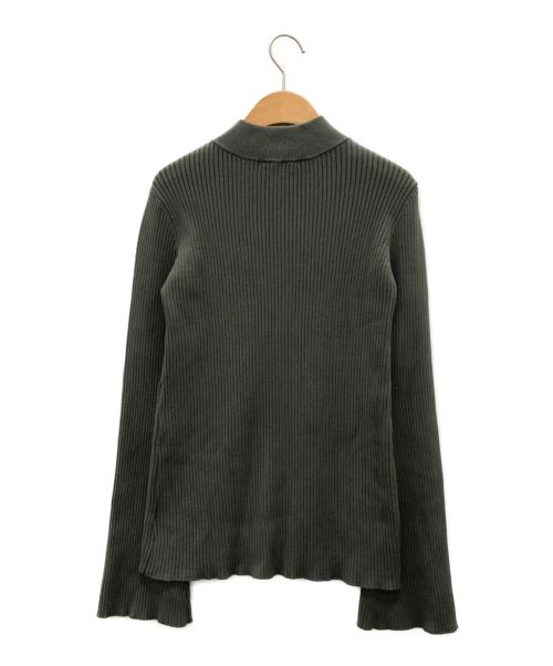 UN3D.（アンスリード）UN3D. (アンスリード) フロントスリットニットトップ カーキ サイズ:38の古着・服飾アイテム