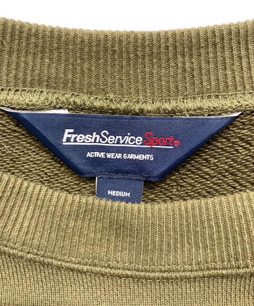FreshServiceSport（フレッシュサービス）FreshServiceSport (フレッシュサービス) VIBTEX CREW NECK SWEAT カーキ サイズ:Mの古着・服飾アイテム