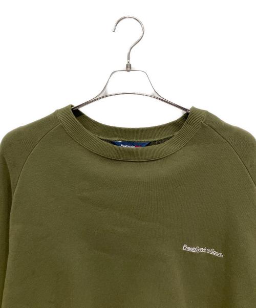 FreshServiceSport（フレッシュサービス）FreshServiceSport (フレッシュサービス) VIBTEX CREW NECK SWEAT カーキ サイズ:Mの古着・服飾アイテム