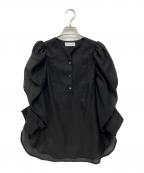 Adam et Ropeアダム エ ロペ）の古着「フォルムスリーブブザムブラウス」｜ブラック