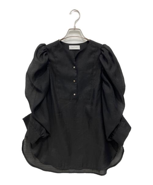 Adam et Rope（アダム エ ロペ）Adam et Rope (アダム エ ロペ) フォルムスリーブブザムブラウス ブラック サイズ:FREEの古着・服飾アイテム