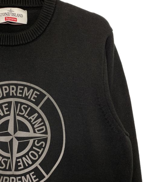 SUPREME（シュプリーム）SUPREME (シュプリーム) STONE ISLAND (ストーンアイランド) Reflective Compass Sweater ブラック サイズ:Sの古着・服飾アイテム