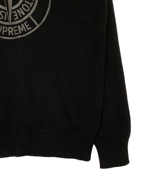 SUPREME（シュプリーム）SUPREME (シュプリーム) STONE ISLAND (ストーンアイランド) Reflective Compass Sweater ブラック サイズ:Sの古着・服飾アイテム