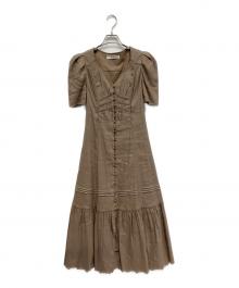 HER LIP TO（ハーリップトゥ）の古着「Time After Time Scalloped Dress」｜ベージュ