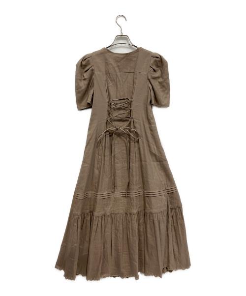 HER LIP TO（ハーリップトゥ）HER LIP TO (ハーリップトゥ) Time After Time Scalloped Dress ベージュ サイズ:Mの古着・服飾アイテム