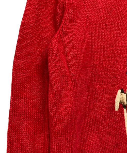POLO RALPH LAUREN（ポロ・ラルフローレン）POLO RALPH LAUREN (ポロ・ラルフローレン) ポロベアクルーネックニット レッド サイズ:SIZE XSの古着・服飾アイテム