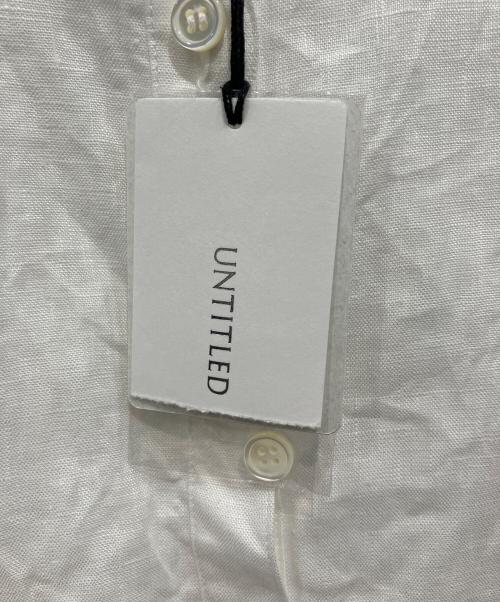 UNTITLED（アンタイトル）UNTITLED (アンタイトル) リネン混袖レースバンドカラーシャツ ホワイトの古着・服飾アイテム