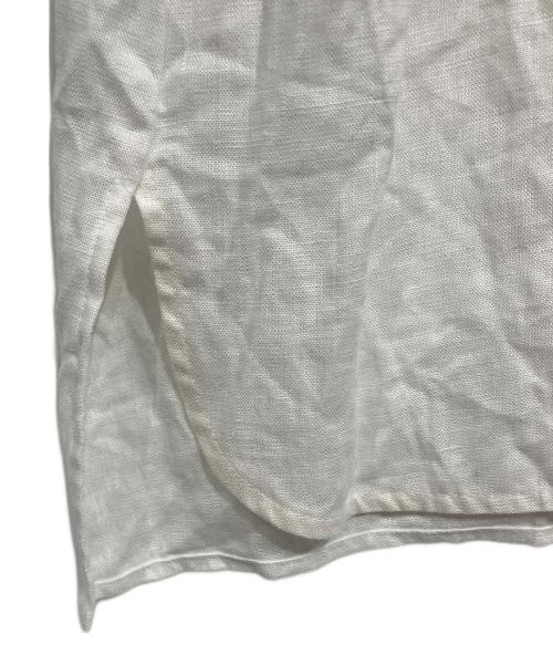 UNTITLED（アンタイトル）UNTITLED (アンタイトル) リネン混袖レースバンドカラーシャツ ホワイトの古着・服飾アイテム