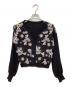 GRACE CONTINENTAL（（グレースコンチネンタル）の古着「フラワー3Dニットカーディガン」｜ブラック