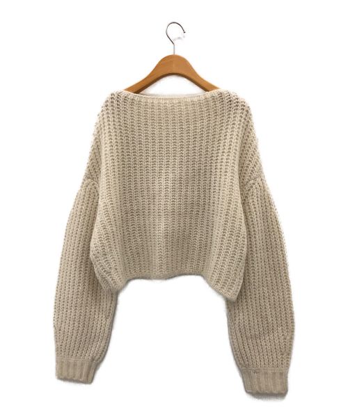 FRAY ID（フレイ アイディー）FRAY ID (フレイ アイディー) モヘヤ混クロップドニット ホワイト サイズ:ONE SIZEの古着・服飾アイテム