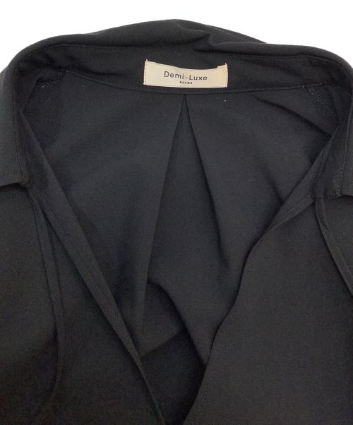 Demi-Luxe Beams（デミルクス ビームス）Demi-Luxe Beams (デミルクス ビームス) スキッパー プルオーバーシャツ ブラック サイズ:38の古着・服飾アイテム