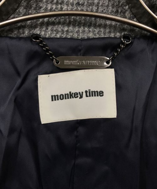 MONKEY TIME（モンキータイム）MONKEY TIME (モンキータイム) グレンチェックオーバーコート グレー サイズ:Sの古着・服飾アイテム