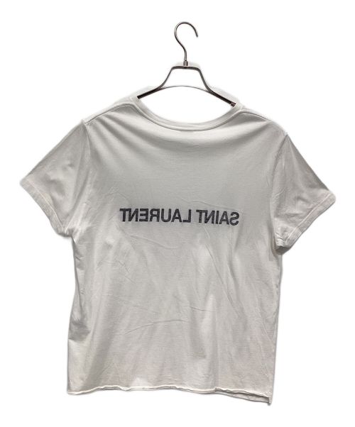 Saint Laurent Paris（サンローランパリ）Saint Laurent Paris (サンローランパリ) リバースロゴTシャツ ホワイト サイズ:Lの古着・服飾アイテム