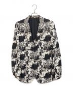 COMME des GARCONS HOMME PLUSコムデギャルソンオムプリュス）の古着「22SS フローラルデザインジャケット/花の存在期」｜ホワイト×ブラック