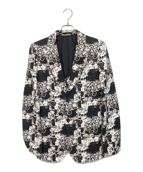 COMME des GARCONS HOMME PLUS（コムデギャルソンオムプリュス）COMME des GARCONS HOMME PLUS (コムデギャルソンオムプリュス) 22SS フローラルデザインジャケット/花の存在期 ホワイト×ブラック サイズ:Mの古着・服飾アイテム