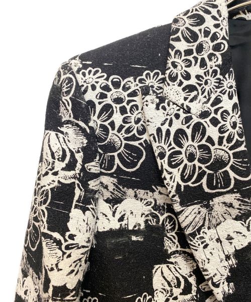 COMME des GARCONS HOMME PLUS（コムデギャルソンオムプリュス）COMME des GARCONS HOMME PLUS (コムデギャルソンオムプリュス) 22SS フローラルデザインジャケット/花の存在期 ホワイト×ブラック サイズ:Mの古着・服飾アイテム