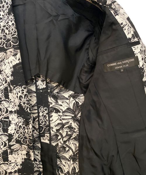 COMME des GARCONS HOMME PLUS（コムデギャルソンオムプリュス）COMME des GARCONS HOMME PLUS (コムデギャルソンオムプリュス) 22SS フローラルデザインジャケット/花の存在期 ホワイト×ブラック サイズ:Mの古着・服飾アイテム