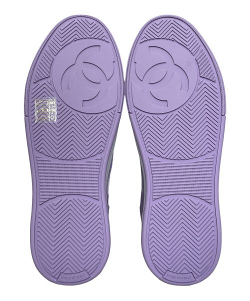 CHANEL（シャネル）CHANEL (シャネル) Coco Mark Logo Sneaker パープルホワイト サイズ:37の古着・服飾アイテム