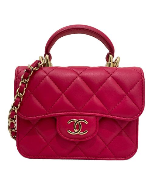 CHANEL（シャネル）CHANEL (シャネル) ミニフラップコインカードチェーンショルダー ショッキングピンクの古着・服飾アイテム