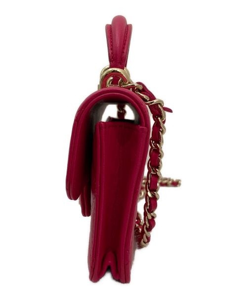 CHANEL（シャネル）CHANEL (シャネル) ミニフラップコインカードチェーンショルダー ショッキングピンクの古着・服飾アイテム