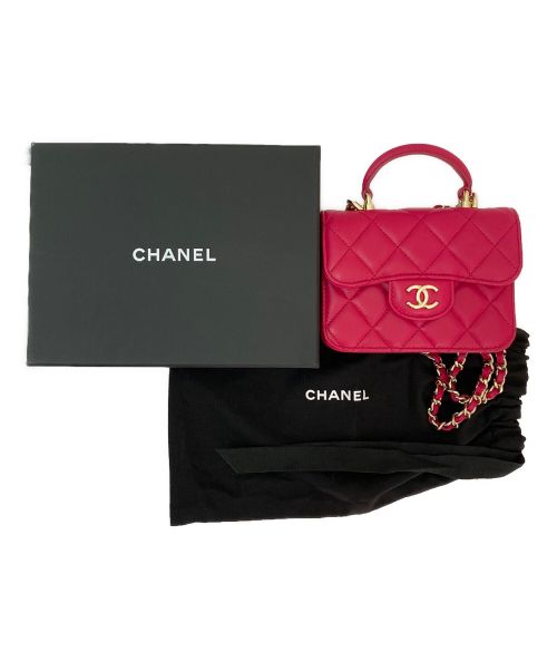 CHANEL（シャネル）CHANEL (シャネル) ミニフラップコインカードチェーンショルダー ショッキングピンクの古着・服飾アイテム