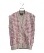 CHANELシャネル）の古着「Coco Button Cashmere Knit Vest」｜グレー×ピンク
