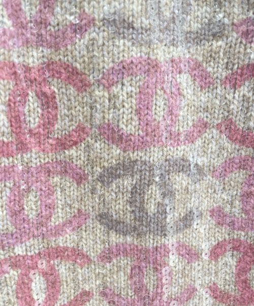 CHANEL（シャネル）CHANEL (シャネル) Coco Button Cashmere Knit Vest グレー×ピンク サイズ:36の古着・服飾アイテム