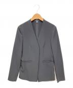 icBアイシービー）の古着「洗えるFied ノーカラージャケット」｜ブラック