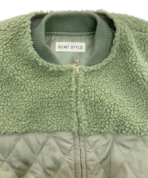 SUMI STYLE（スミ スタイル）sumi style (スミ スタイル) ボアブルゾンドッキングコート　EAZ5012108A0001 オリーブ サイズ:Freeの古着・服飾アイテム