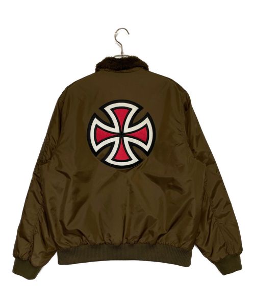 SUPREME（シュプリーム）SUPREME (シュプリーム) INDEPENDENT FUR BOMBER JACKET カーキ サイズ:Lの古着・服飾アイテム