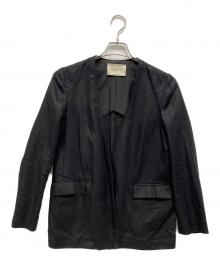 UNITED ARROWS（ユナイテッドアローズ）の古着「L/TWL パイピング Vノーカラー ジャケット」｜ブラック