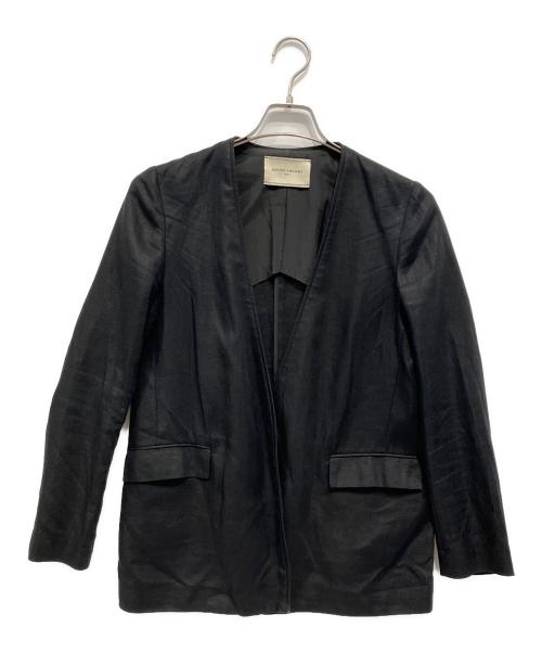 UNITED ARROWS（ユナイテッドアローズ）UNITED ARROWS (ユナイテッドアローズ) L/TWL パイピング Vノーカラー ジャケット ブラック サイズ:38の古着・服飾アイテム