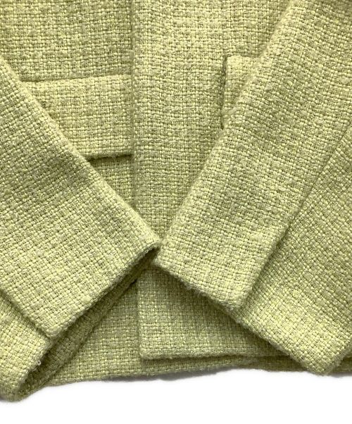 Mila Owen（ミラオーウェン）Mila Owen (ミラオーウェン) フラップデザインショートツイードジャケット グリーンの古着・服飾アイテム