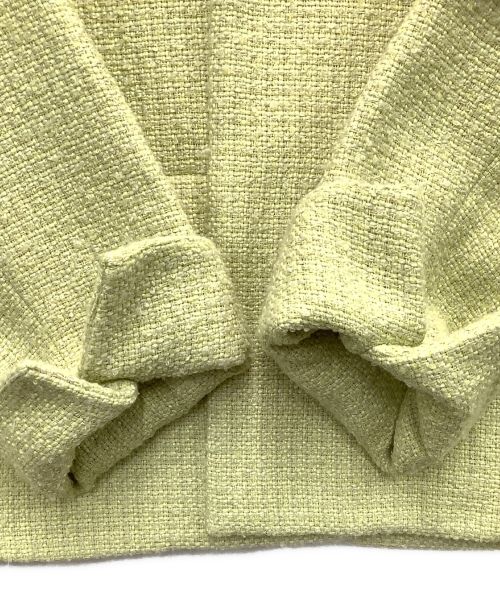 Mila Owen（ミラオーウェン）Mila Owen (ミラオーウェン) フラップデザインショートツイードジャケット グリーンの古着・服飾アイテム