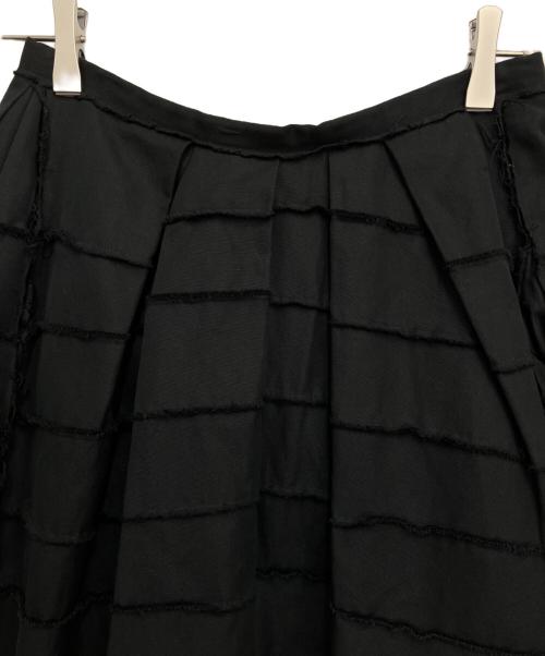 DRAWER（ドゥロワー）DRAWER (ドゥロワー) タックフレアスカート ブラック サイズ:36の古着・服飾アイテム