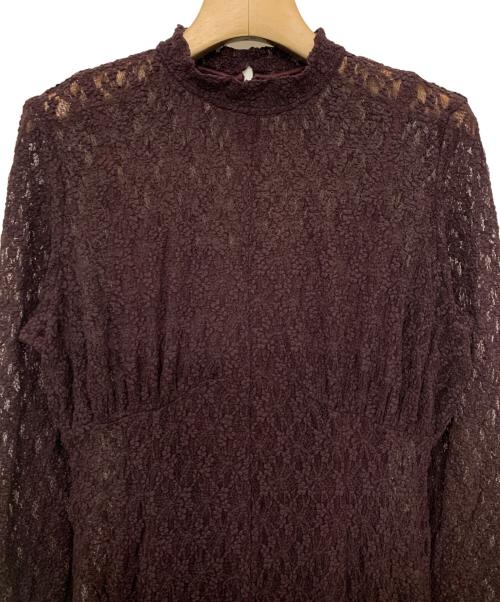 anuans（アニュアンス）anuans (アニュアンス) ヴィンテージレースワンピース ボルドー サイズ:Fの古着・服飾アイテム