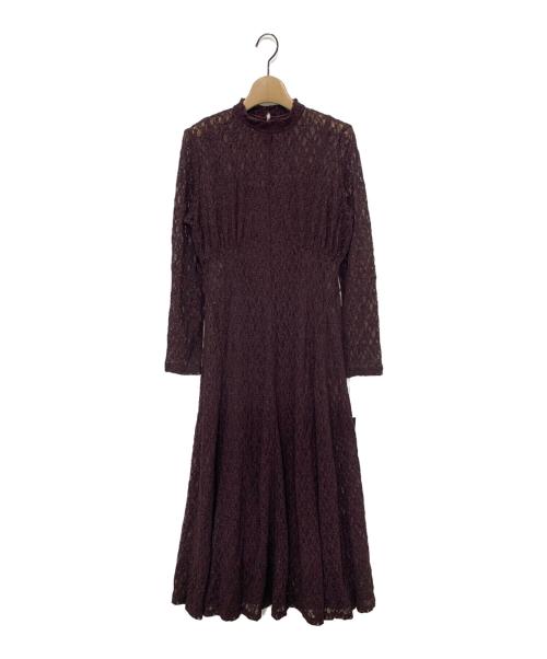 anuans（アニュアンス）anuans (アニュアンス) ヴィンテージレースワンピース ボルドー サイズ:Fの古着・服飾アイテム