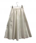 Loulou Willoughbyルルウィルビー）の古着「タフタタックフレアスカート」｜オフホワイト