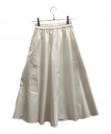 Loulou Willoughby（ルルウィルビー）の古着「タフタタックフレアスカート」｜オフホワイト