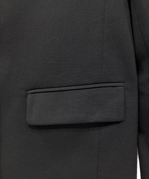 icB（アイシービー）icB (アイシービー) ウールストレッチツイル ノーカラージャケット ブラックの古着・服飾アイテム
