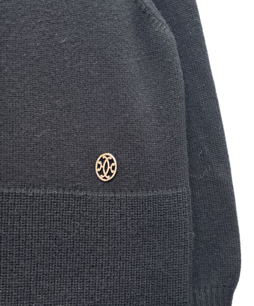 HERMES（エルメス）HERMES (エルメス) アールデコボタン カシミヤ ニットワンピース ブラック サイズ:36の古着・服飾アイテム