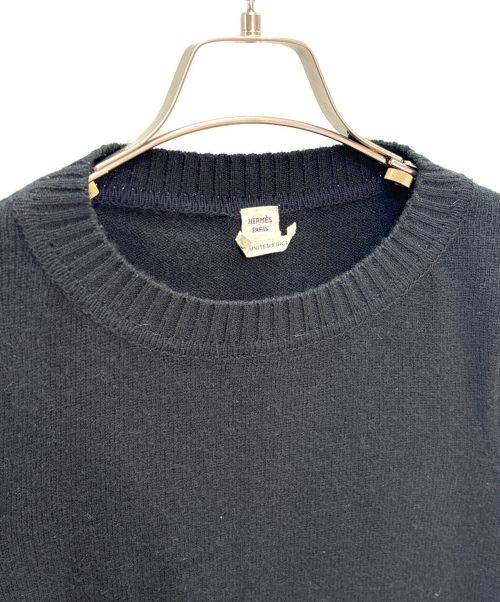 HERMES（エルメス）HERMES (エルメス) アールデコボタン カシミヤ ニットワンピース ブラック サイズ:36の古着・服飾アイテム