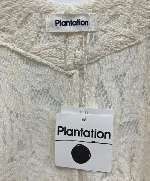 plantation（プランテーション）plantation (プランテーション) レースカーディガン アイボリー サイズ:M 未使用品の古着・服飾アイテム