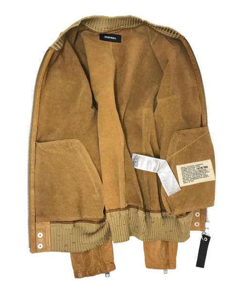 DIESEL（ディーゼル）DIESEL (ディーゼル) ラムレザージャケット ブラウン サイズ:Mの古着・服飾アイテム