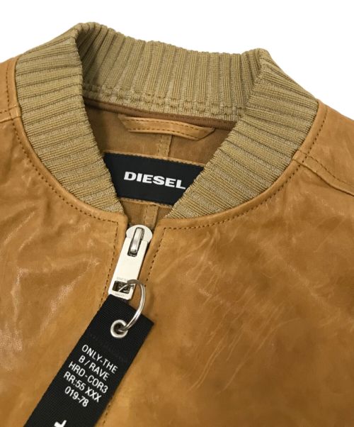 DIESEL（ディーゼル）DIESEL (ディーゼル) ラムレザージャケット ブラウン サイズ:Mの古着・服飾アイテム