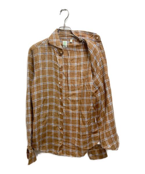 finamore（フィナモレ）finamore (フィナモレ) 長袖シャツ ブラウン サイズ:37の古着・服飾アイテム