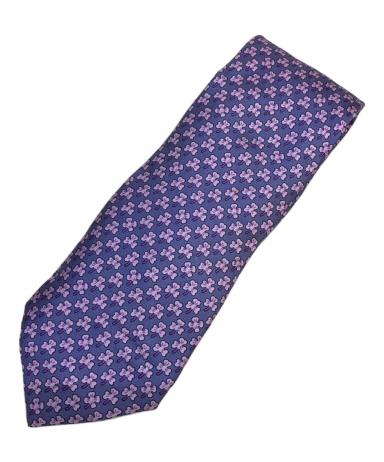 中古・古着通販】HERMES (エルメス) クローバー柄ネクタイ ラベンダー