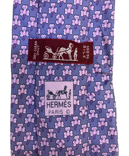 HERMES（エルメス）HERMES (エルメス) クローバー柄ネクタイ ラベンダー サイズ:不明の古着・服飾アイテム