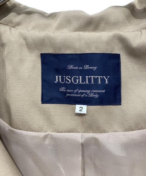 JUSGLITTY（ジャスグリッティー）JUSGLITTY (ジャスグリッティー) フードトレンチコート ベージュ サイズ:2の古着・服飾アイテム